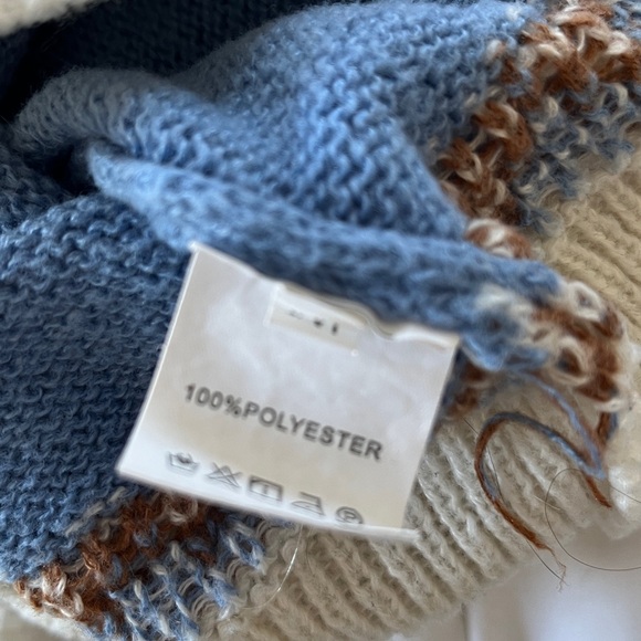 Fair Isle Blue, Cream and Brown Women’s Sweater Coastal Cabincore Size XL - Picture 4 of 4